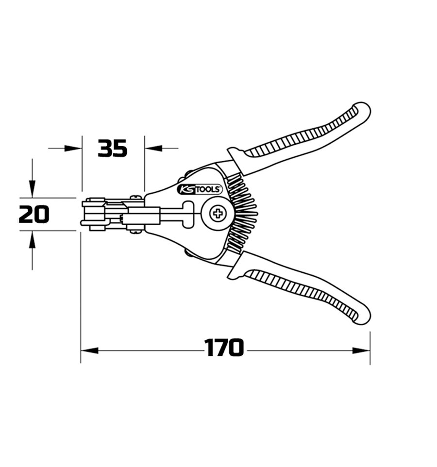 Dimensions de la Pince Automatique Latéral 170 mm